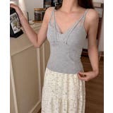 グレー | レースドッキングキャミソール カップ付き | Miniministore