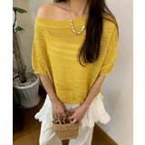 イエロー | ニットトップスオフショルダーサマーニット | Miniministore