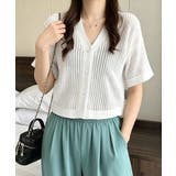 ホワイト | レディース クロップド丈 ニットトップス | SUNSHINE CLOSET