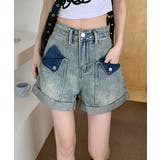 ロールアップ デニムショートパンツ 美脚 | Miniministore | 詳細画像1
