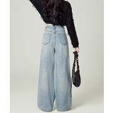 ダメージデニムパンツ ワイドレッグデニム | Miniministore | 詳細画像3 