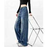 ワイドデニムパンツ ハイウエストジーンズ | Miniministore | 詳細画像3