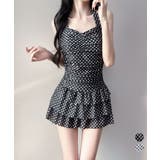 ドット柄ワンピース水着ホルターネック水着 | Miniministore | 詳細画像1 