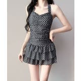 ドット柄ワンピース水着ホルターネック水着 | Miniministore | 詳細画像2 