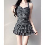 ドット柄ワンピース水着ホルターネック水着 | Miniministore | 詳細画像3 