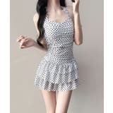 ドット柄ワンピース水着ホルターネック水着 | Miniministore | 詳細画像7 