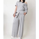 オフショルダートップスワイドパンツセット | Miniministore | 詳細画像2 