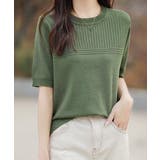 サマーニット クールネックメッシュニット | Miniministore | 詳細画像17 