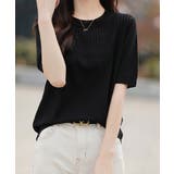 サマーニット クールネックメッシュニット | Miniministore | 詳細画像3 