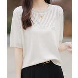 サマーニット クールネックメッシュニット | Miniministore | 詳細画像6 