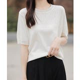 サマーニット クールネックメッシュニット | Miniministore | 詳細画像7 