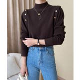 メタルボタンニットトップスプチハイネック | Miniministore | 詳細画像10 