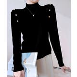 メタルボタンニットトップスプチハイネック | Miniministore | 詳細画像2 