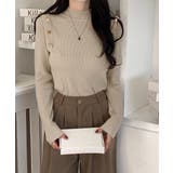メタルボタンニットトップスプチハイネック | Miniministore | 詳細画像7 