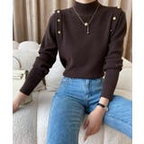 メタルボタンニットトップスプチハイネック | Miniministore | 詳細画像9 