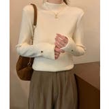 プチハイネックニットトップス 袖口ボタン | Miniministore | 詳細画像2 