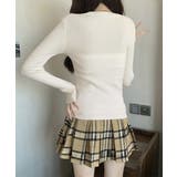 Vネックリブニットトップス ハーフボタン | Miniministore | 詳細画像10