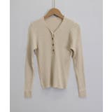 Vネックリブニットトップス ハーフボタン | Miniministore | 詳細画像18