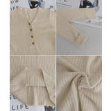 Vネックリブニットトップス ハーフボタン | Miniministore | 詳細画像20