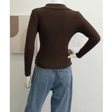 ポロカラー リブニットトップス Vネック | Miniministore | 詳細画像15 