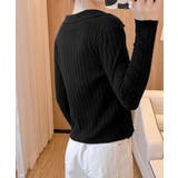 ポロカラー リブニットトップス Vネック | Miniministore | 詳細画像4 