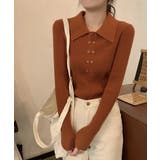 ポロニットトップスきれいめニットセーター | Miniministore | 詳細画像10 