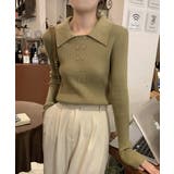 ポロニットトップスきれいめニットセーター | Miniministore | 詳細画像12 