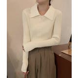 ポロニットトップスきれいめニットセーター | Miniministore | 詳細画像3 