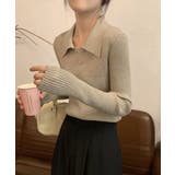 ポロニットトップスきれいめニットセーター | Miniministore | 詳細画像8 