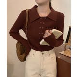 ポロニットトップスきれいめニットセーター | Miniministore | 詳細画像9 