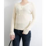 ニットトップス レース切り替えリブニット | Miniministore | 詳細画像11 