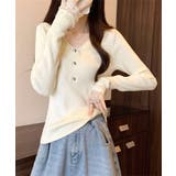 ニットトップス レース切り替えリブニット | Miniministore | 詳細画像3 