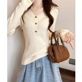 ニットトップス レース切り替えリブニット | Miniministore | 詳細画像4 