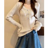 ニットトップス レース切り替えリブニット | Miniministore | 詳細画像9 