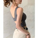 カップ付きタンクトップ背中あきブラトップ | Miniministore | 詳細画像12