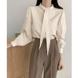 ボウタイブラウスリボンタイシャツブラウス | Miniministore | 詳細画像2 