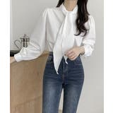 ボウタイブラウスリボンタイシャツブラウス | Miniministore | 詳細画像7 