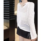 透かし編みトップス バッククロス春夏秋服 | Miniministore | 詳細画像4