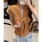 ボウタイサマーニット Vネックトップス | Miniministore | 詳細画像11 