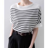 ボーダー柄サマーニット ドルマンスリーブ | Miniministore | 詳細画像13 