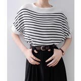 ボーダー柄サマーニット ドルマンスリーブ | Miniministore | 詳細画像6 