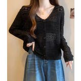 透かし編みカーディガンフェミニン夏羽織り | Miniministore | 詳細画像4 