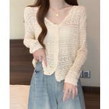 透かし編みカーディガンフェミニン夏羽織り | Miniministore | 詳細画像5 