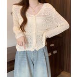 透かし編みカーディガンフェミニン夏羽織り | Miniministore | 詳細画像6 