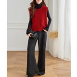 ケーブル編み ニットベスト バックボタン | Miniministore | 詳細画像11 