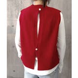 ケーブル編み ニットベスト バックボタン | Miniministore | 詳細画像20 