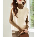 ケーブル編み ニットベスト バックボタン | Miniministore | 詳細画像8 