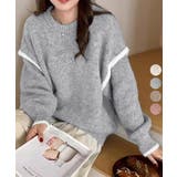 ゆったりニットトップスラウンドネック冬服 | Miniministore | 詳細画像1 