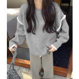 ゆったりニットトップスラウンドネック冬服 | Miniministore | 詳細画像2 