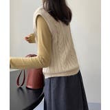 ケーブル編みニットベスト ダブルブレスト | Miniministore | 詳細画像10